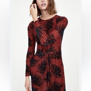 ZARA Asymetrical velvet shimmery festive dress Size Small